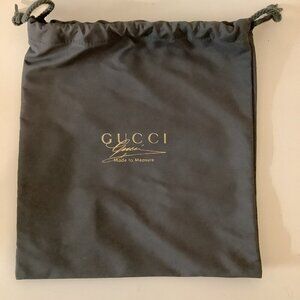 GUCCI 'Made To Measure Gray Sack With Adjustable Top String. Preloved